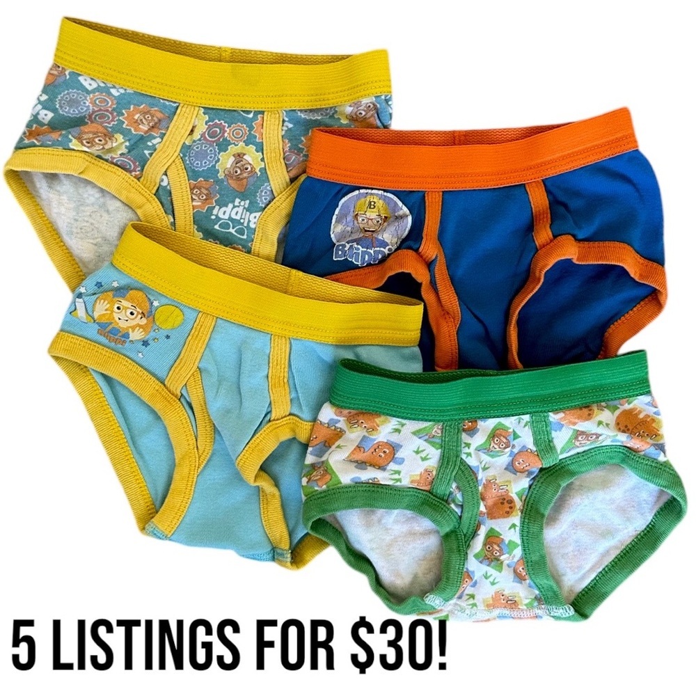 Blippi 4T Boys underwear undies bottoms, 4 pairs